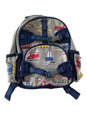 Pottery Barn Backpack Kids Construction Vehicles Gray Small 12X13' School